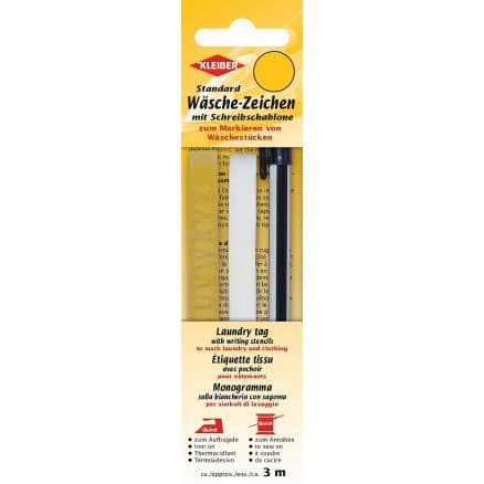 Kleiber Tags/Tejp till Tvätt Mellan Set Vit 1cm - 3 m