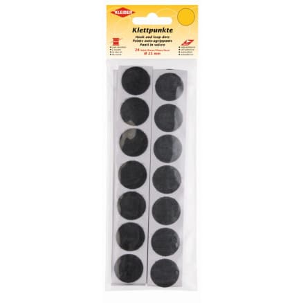 Kleiber Självhäftande Kardborreband Svart Ø25mm - 28 st.