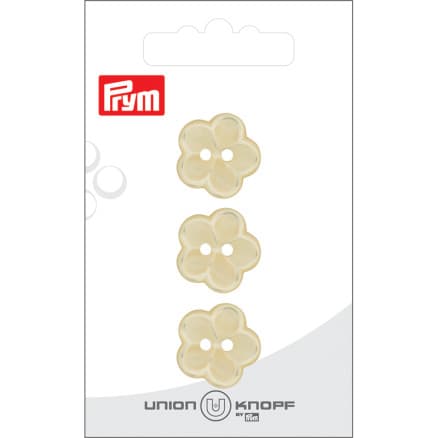Prym Plastknapp Blomma Gul 18mm - 3 st
