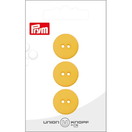 Prym Platt Plastknapp Gul 18 mm - 3 st