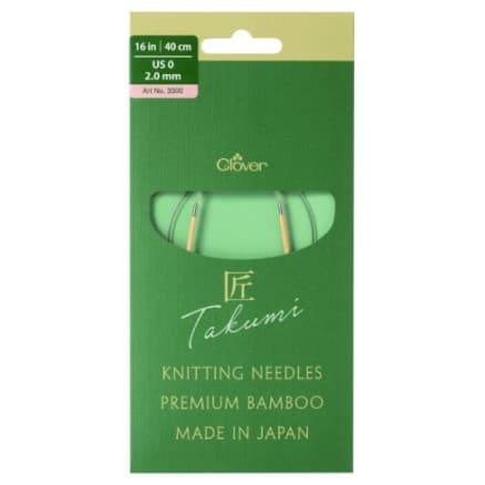 Clover Takumi Pro Bambu Rundstickor med kullager 40cm 2,0mm
