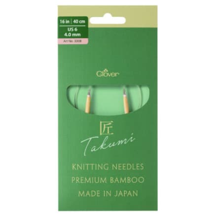Clover Takumi Pro Bambu Rundstickor med kullager 40cm 4,0mm