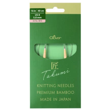 Clover Takumi Pro Bambu Rundstickor med kullager 40cm 5.0mm