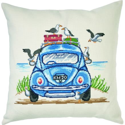 Permin Broderikit VW och fiskmåsar 38x38cm