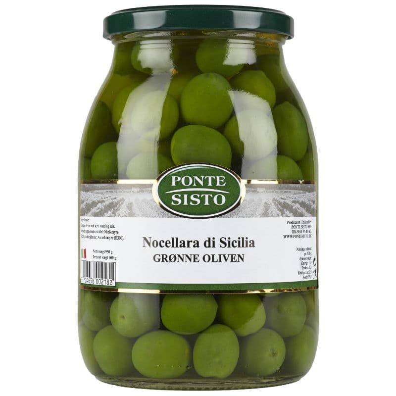Gröna Oliver Nocellara Di Sicilia M/st 960 g