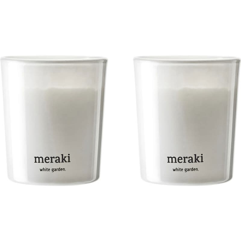 Meraki Doftljus, White Garden, Vit 2 St.