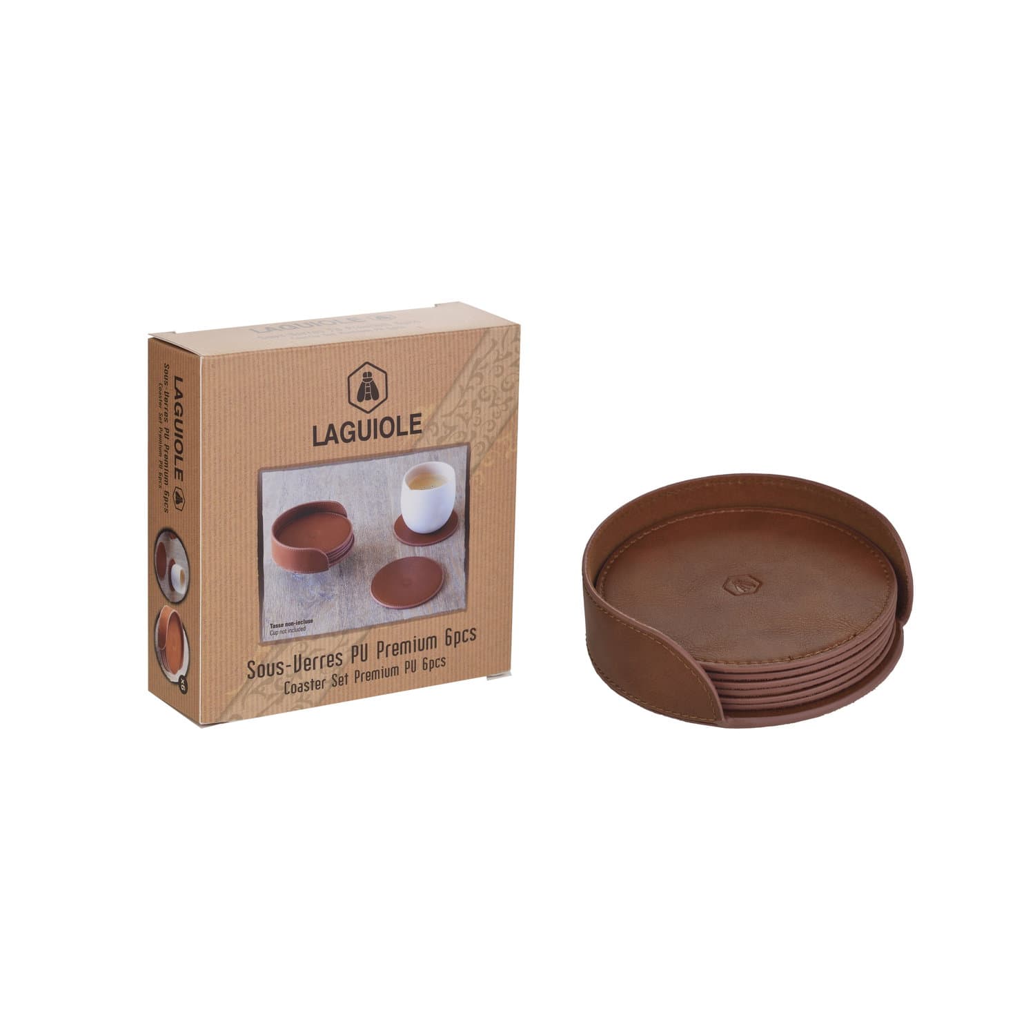 Laguiole Coaster Sæt Premium Pu 6 Stk