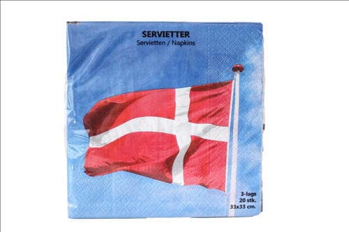 Serviet 3-lags 4 Ass à 20 Stk. Danmark 33 X 33 Cm.