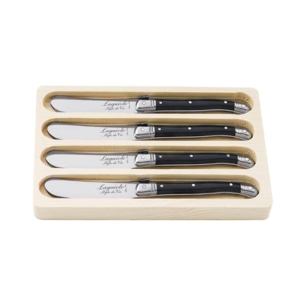 Smörkniv Laguiole Svart Set 4 Sdv