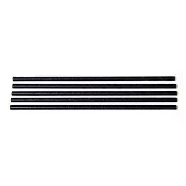 Sugrör Ø6x200 Mm Utan Böjbarhet Biologiskt Nedbrytbart Papper Svart 500 St.