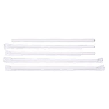 Sugrör Ø8x230 Mm u. Böj Enkeltpackat Bio. Papper Vit 500 St.
