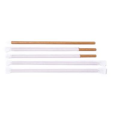 Sugrör Ø8x250 Mm u. Böj Enkeltpaketerad Bio. Papper Brun 500 St.