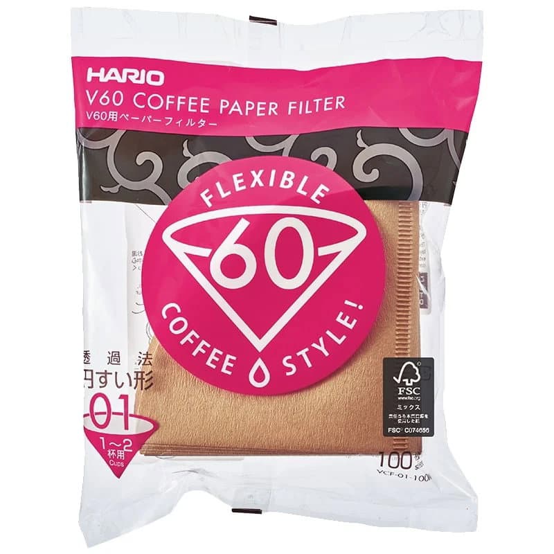 V60 Kaffefiltre - 01 - 100 Stk - Oblekt