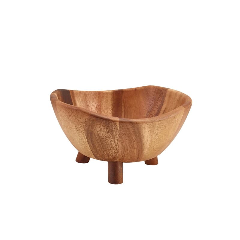 Genware Acacia Wood Trefotsskål 25 Cm