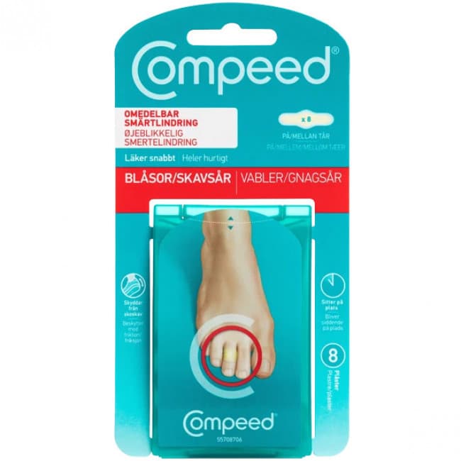 Compeed On Toes, Skavsårsplåster, 8 stk
