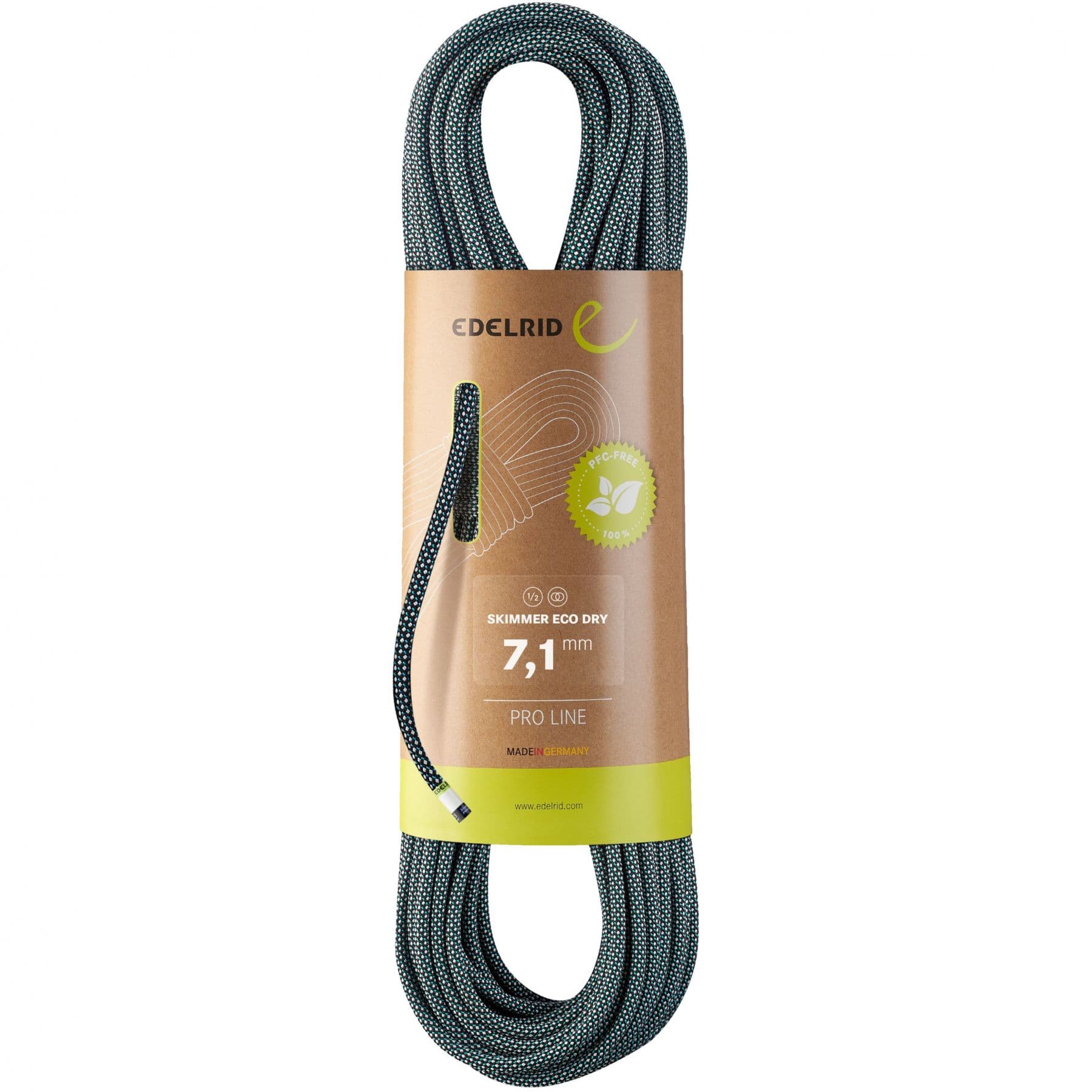 Edelrid Skimmer Eco Dry 7.1mm, klätterrep, unisex, night