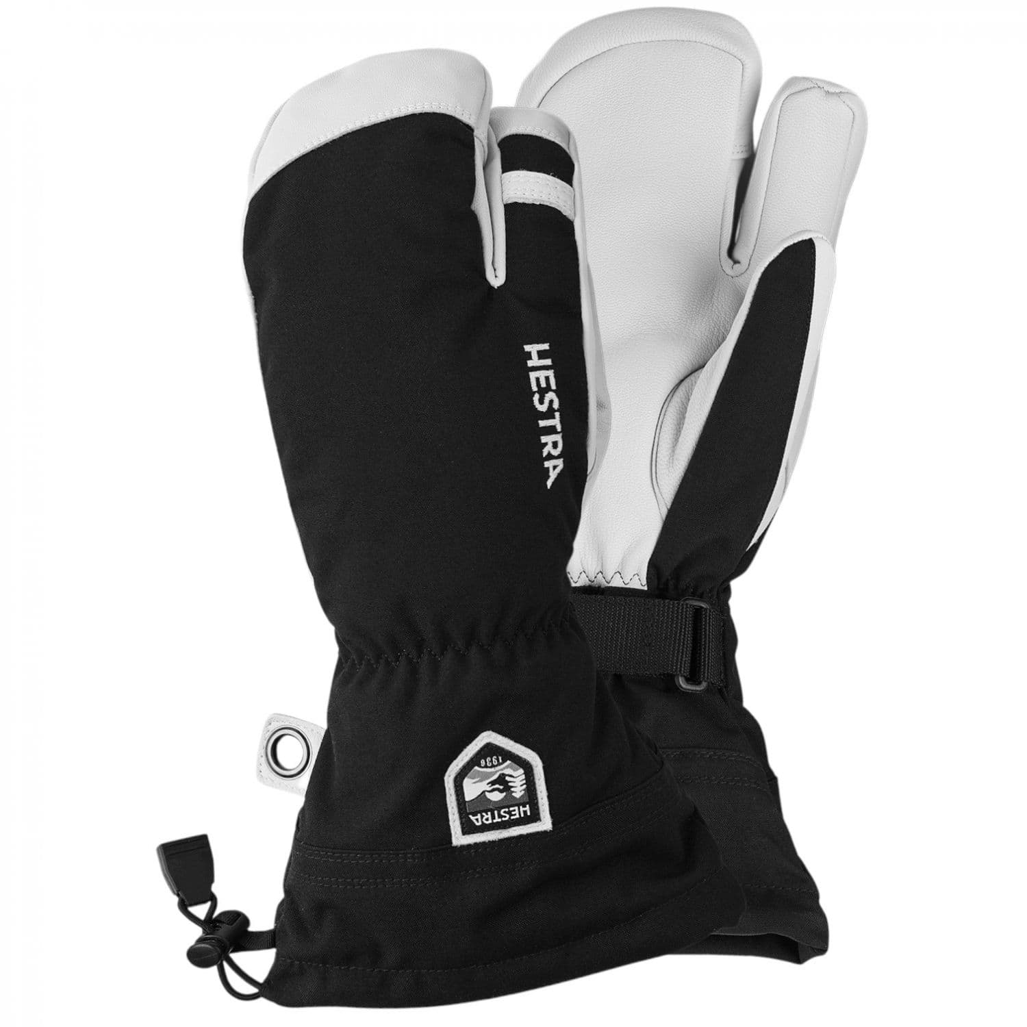 Hestra Army Leather Heli 3 finger Skidhandskar, Svart