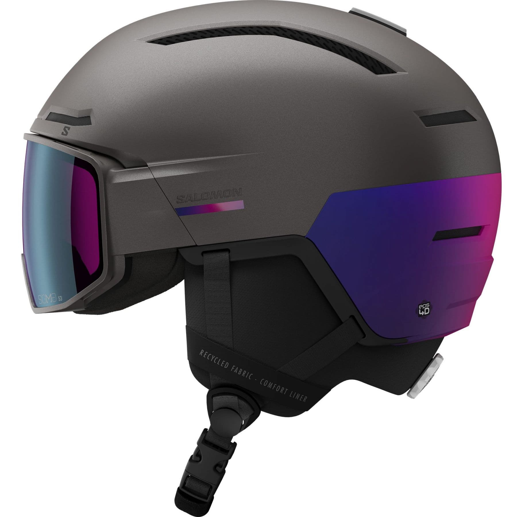Salomon Driver Pro Sigma, Skidhjälm med visir, Grå