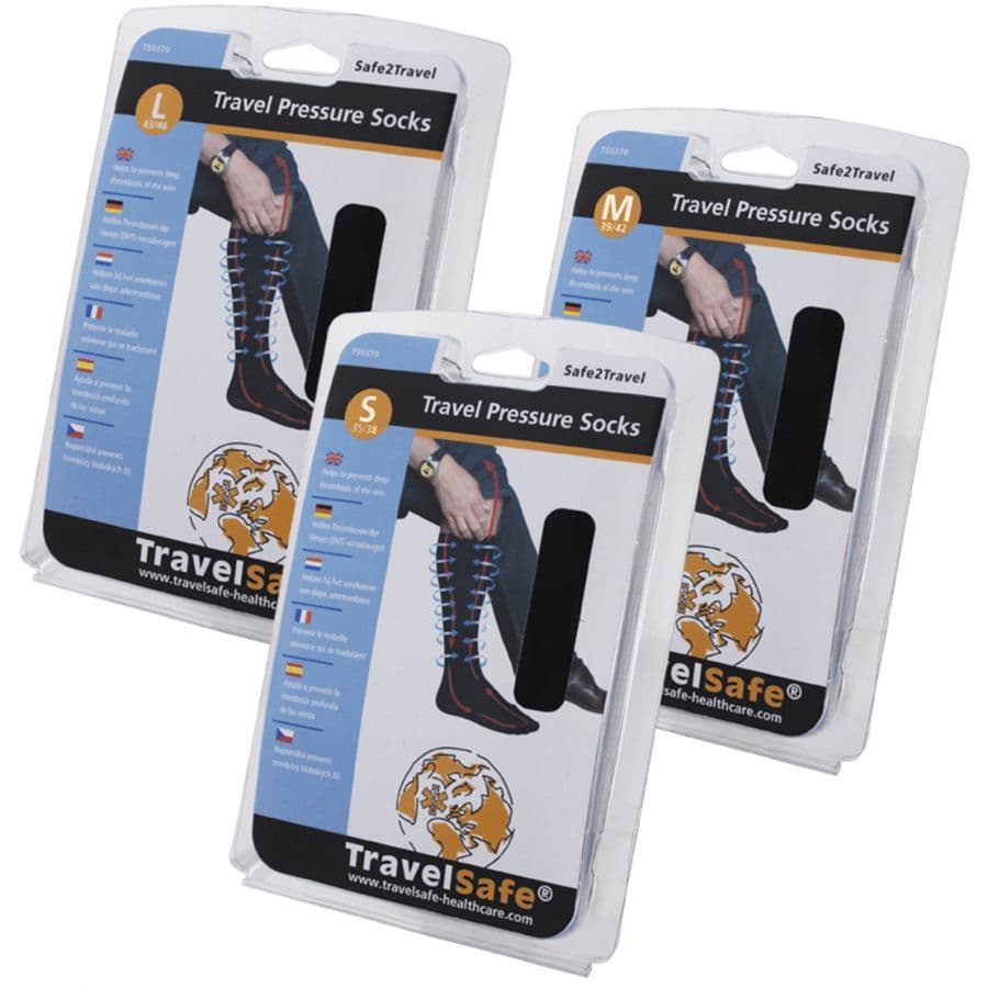 TravelSafe Pressure socks, kompressionsstrumpor, svart