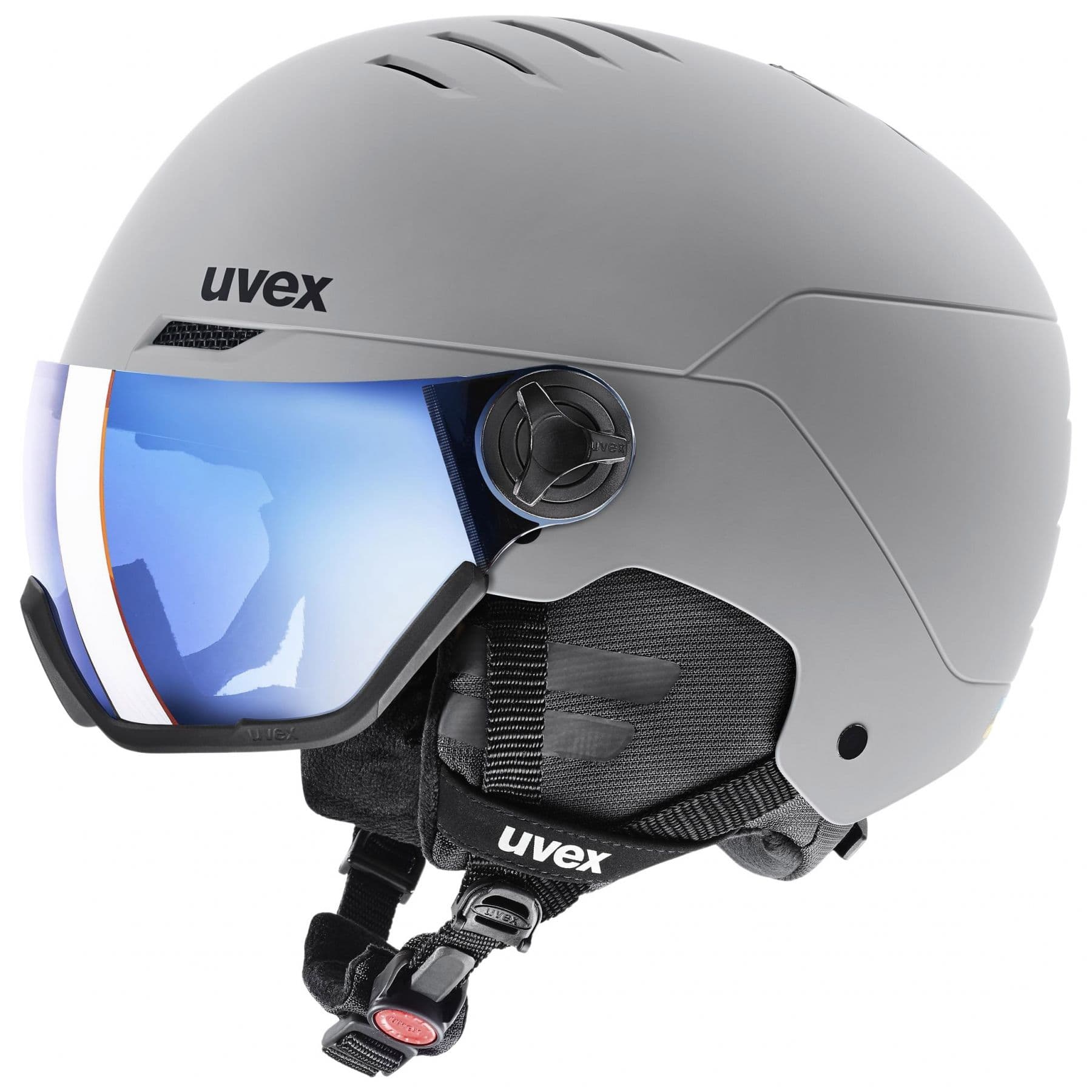 Uvex Wanted Visor, Skidhjälm med visir, Grå
