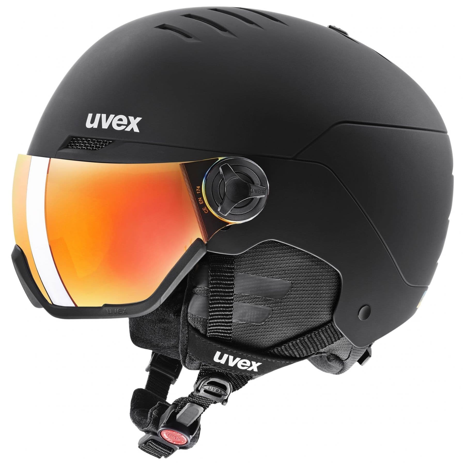 Uvex Wanted Visor, Skidhjälm med visir, Svart
