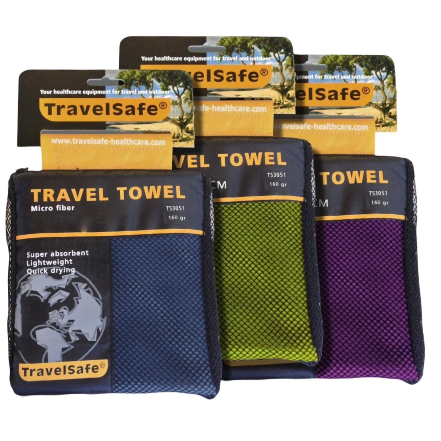 TravelSafe Reshandduk Mikrofiber L, lila