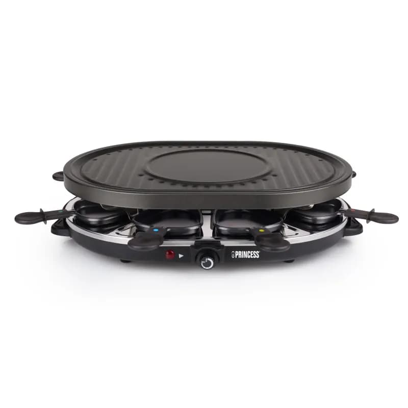 Princess Raclette 8 person(er) Sort, Rustfrit stål 1200 W