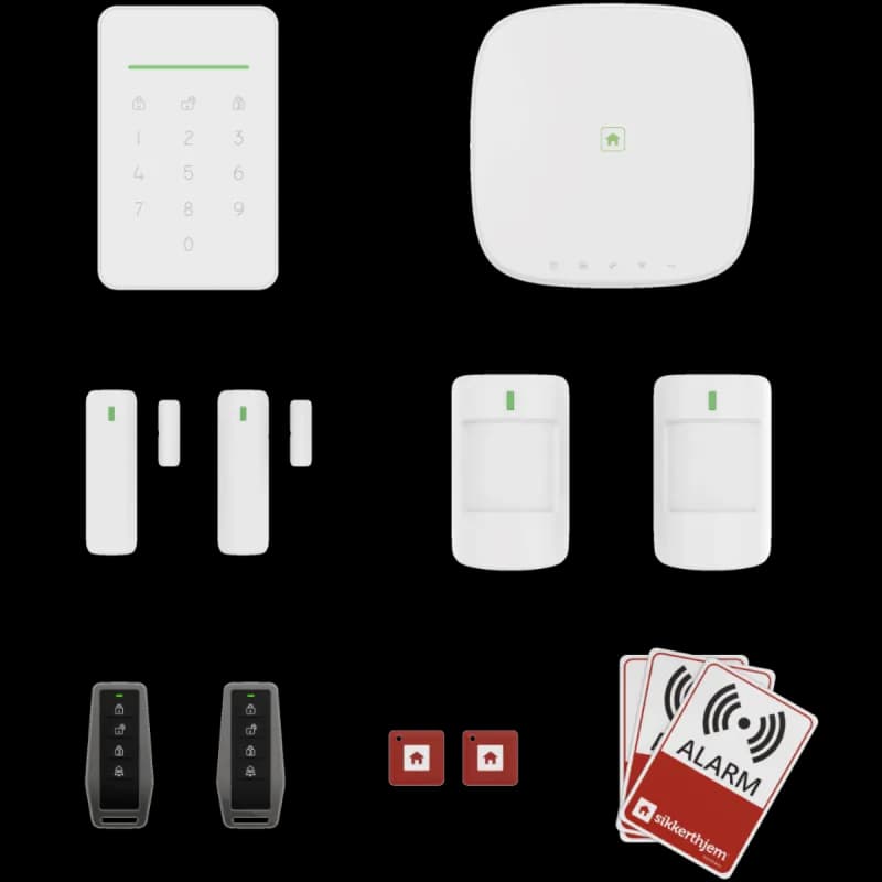 Sikkerthjem Alarmsystem Tyverialarm Villapakke - S7Pro