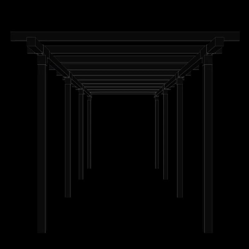 Plus Dobbelt pergola 3 moduler - 664x238x226 - 179093-15