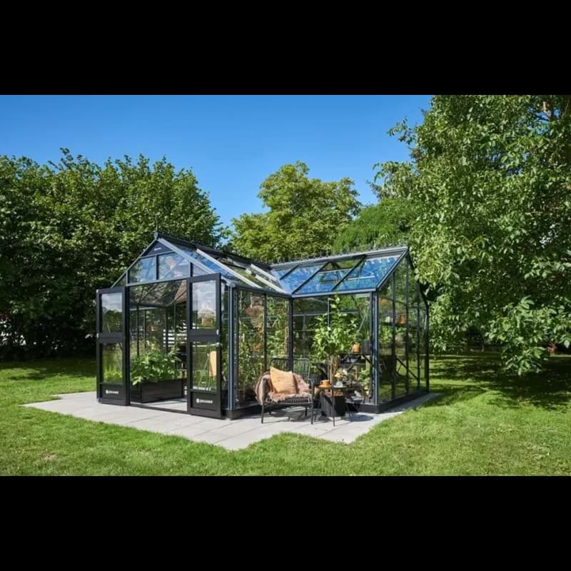 Juliana Orangeri 21,5 m² drivhus antracit m/ 3 mm hærdet glas