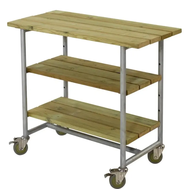 Plus Urban Picnic grillbord m/2 hylder og hjul trykimpr�gneret 179541-1