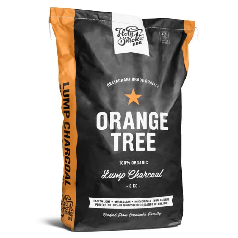 Holy Smoke BBQ Restaurant Grade Premium Trækul Appelsin - 8 kg