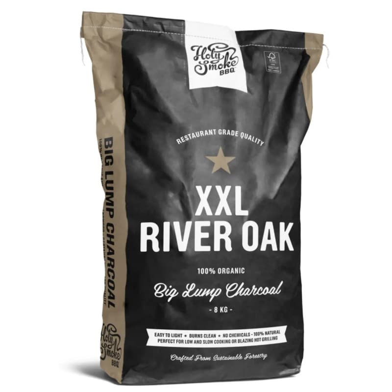 Holy Smoke BBQ Restaurant Grade Premium Trækul XXL Riveroak - 8 kg