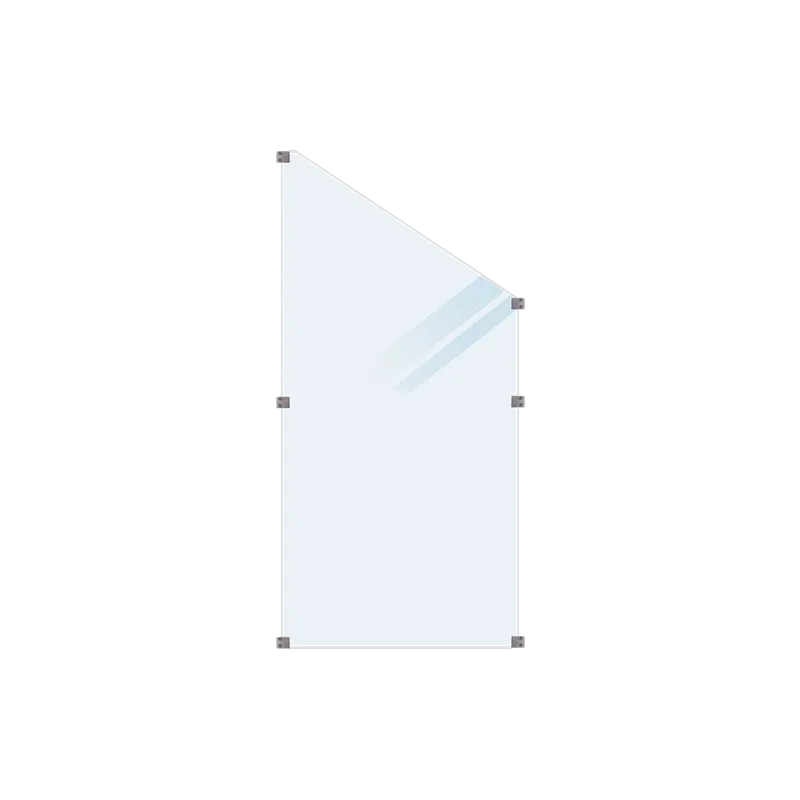 Plus Frosted Glashegn skr�element inkl. 6 beslag - 175356-1