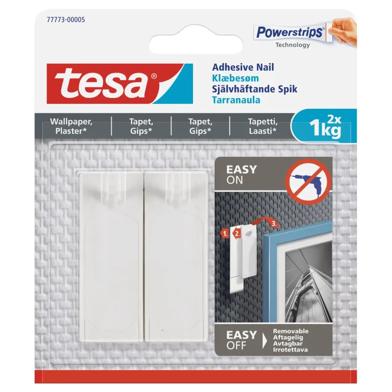 Tesa Kl�bes�m til tapet og gips (1 kg), 2 stk.