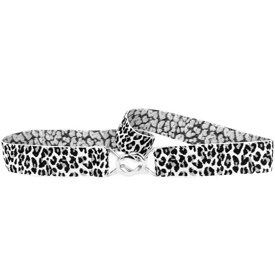 Hvid/sort leopard elastikbælte