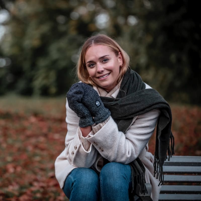 Karoline uldluffe - Dame - Grå Shetlands uld med Thinsulate foer 7