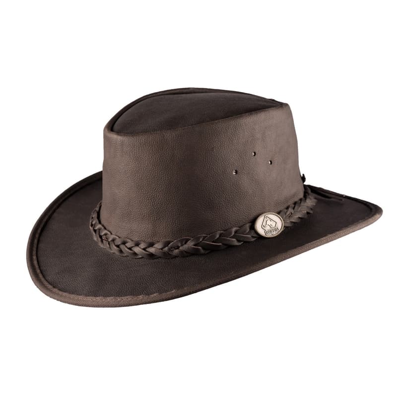Talaroo - Australsk outback hat - Brun - Blød kænguru skind S