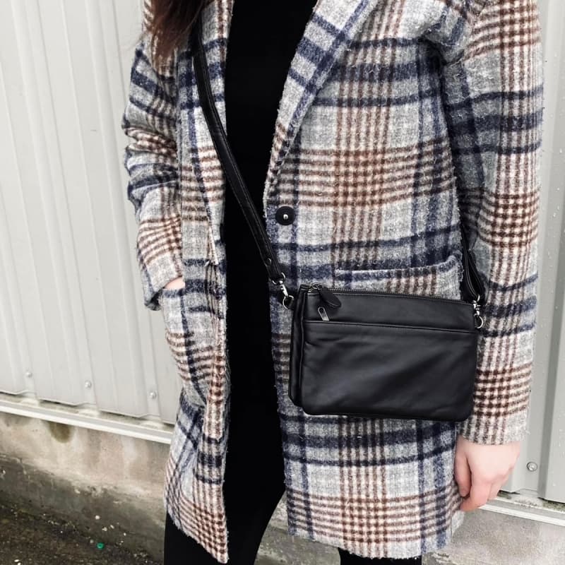 Firenze crossover taske - Blød sort skind - Dame - Freja skind