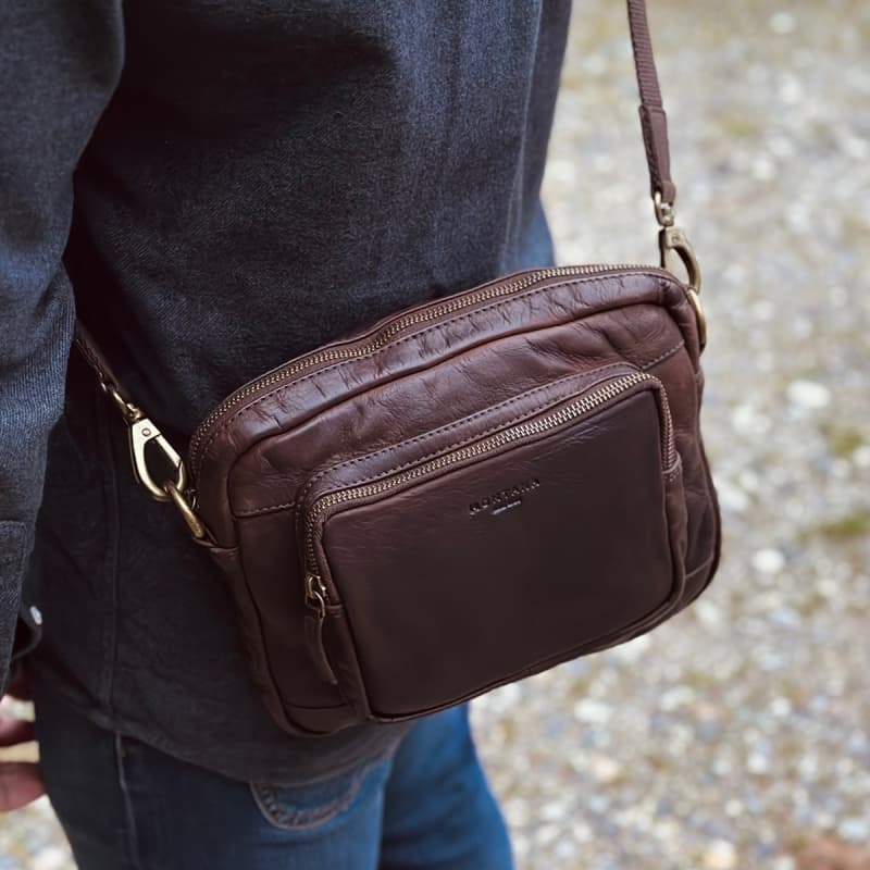 Dayton crossbody taske i brun bøffelskind - Dame - Montana
