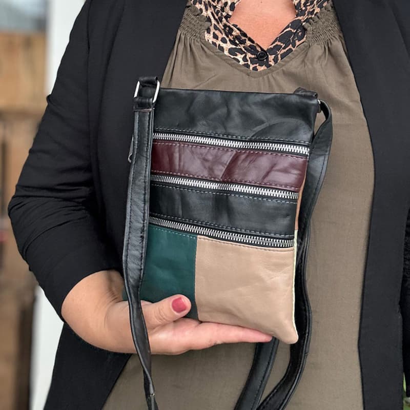 Andrea crossover taske - Multicolor skind - Dame - Freja skind