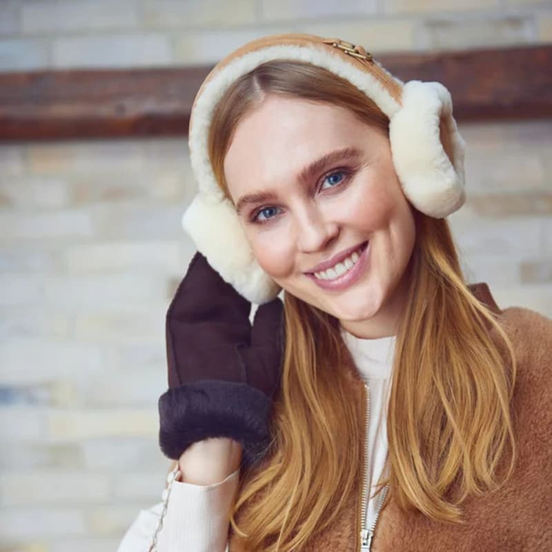 Simone ørevarmer - Sort eller beige -Blød og varm newzealandsk lammeuld Sort