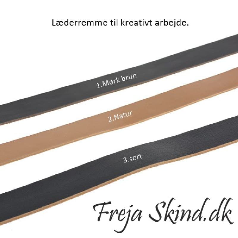 65 cm læderrem kreativt arbejde f.eks til hylder eller lignende. læderremme flere farver Sort