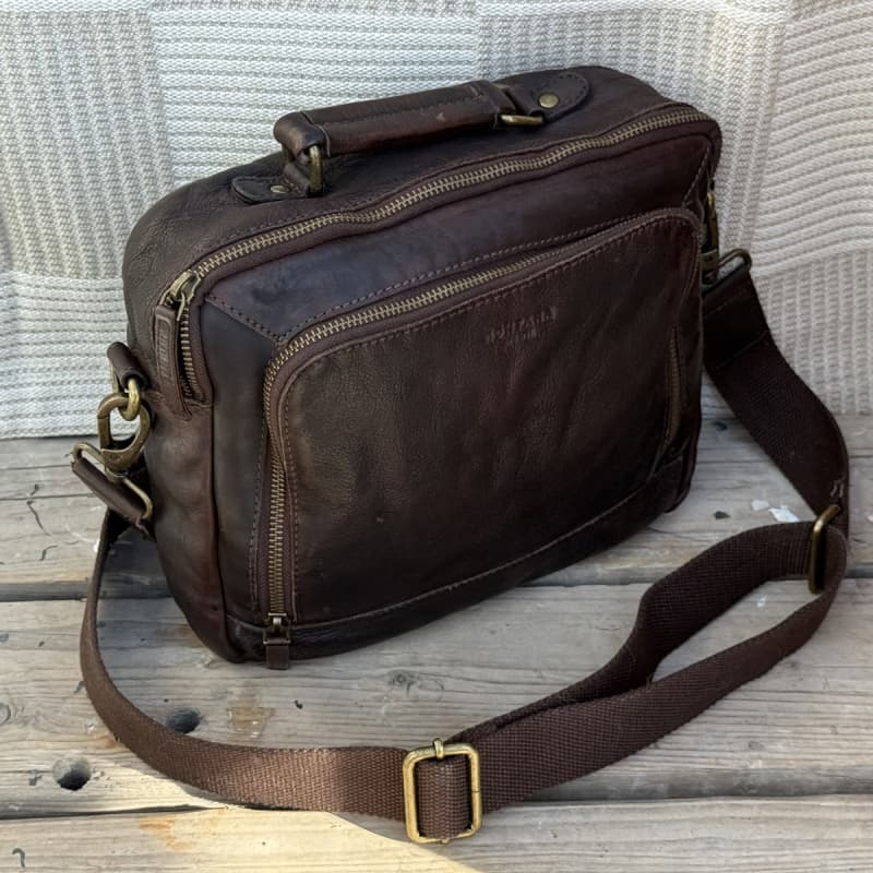 Emery crossbody m hank og aft rem - Blød brun bøffel - Montana