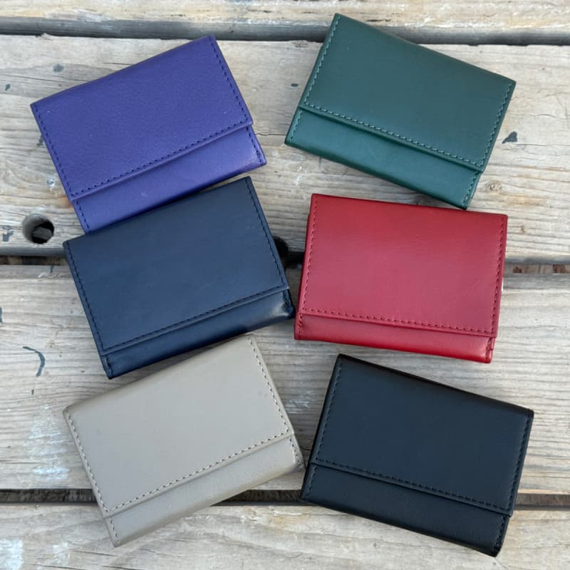 Vali mini læderpung - Rfid beskyt - Flere farver - Leather design Blå