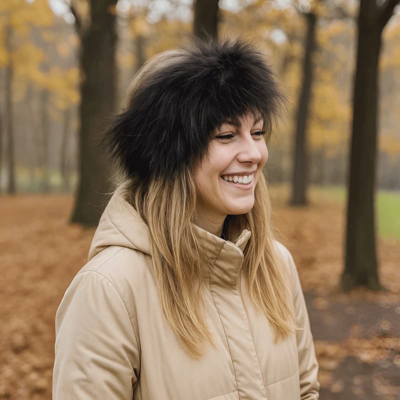 Gabby pandebånd af blød vaskebjørn - Mørk grå - Natures collection