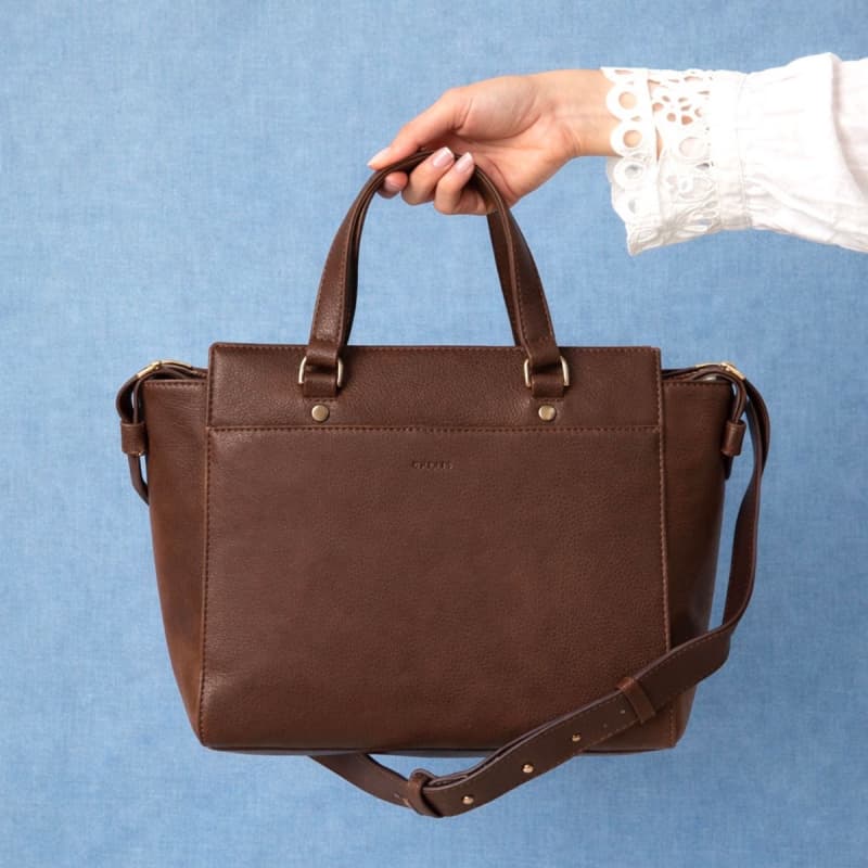 Frida big luxe skuldertaske i brun skind - Dame - Treats