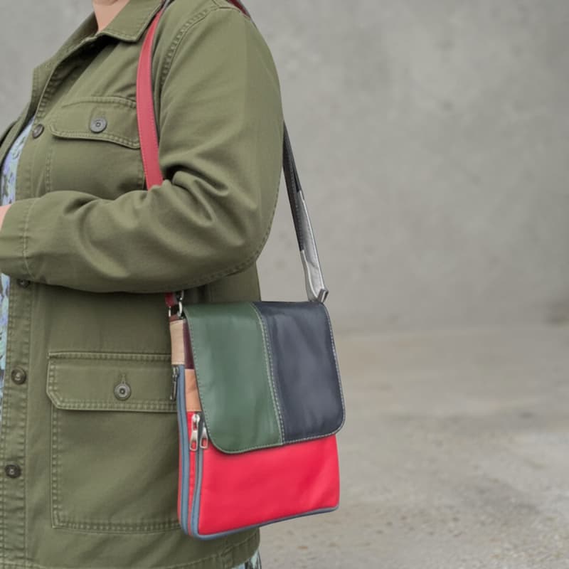 Paloma multicolor skindtaske - Find din favortit - Freja skind 11