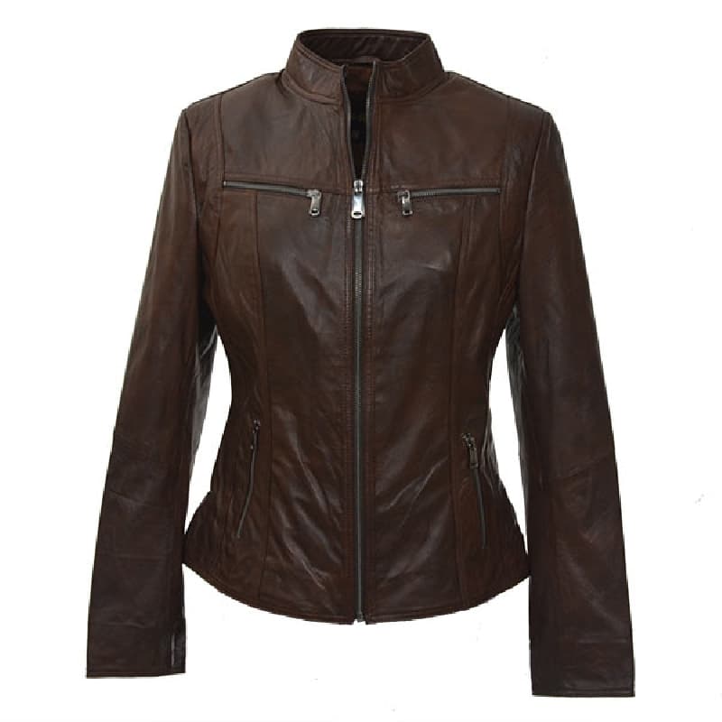 plus size skindjakke dame skindjakke i smart og sporty design let og lækker lammeskind 46