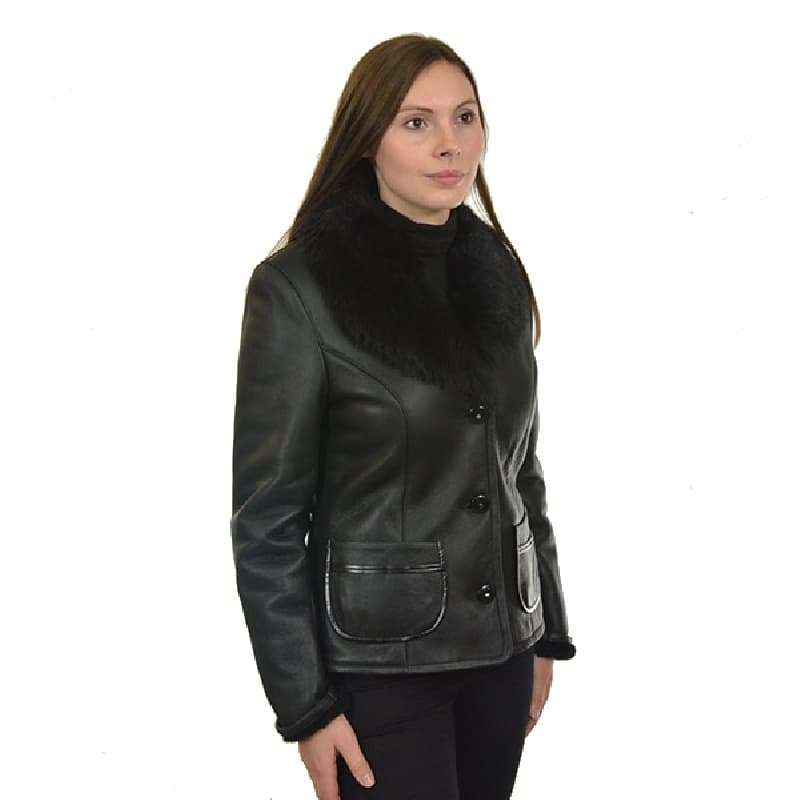 Rulamsjakke sort dame rulamsjakke kort model dejlig varm islandsk glazed rulam fri fragt 42
